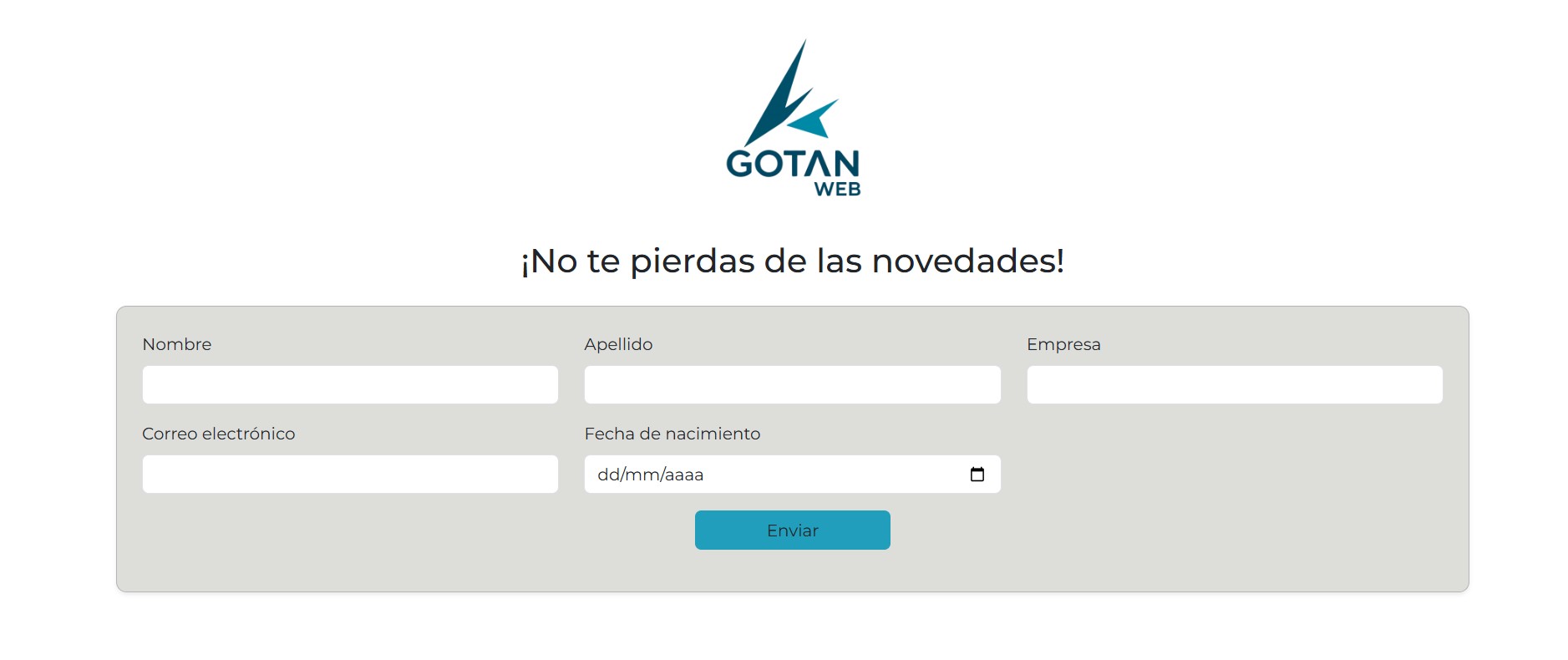 Gotan Web contact form